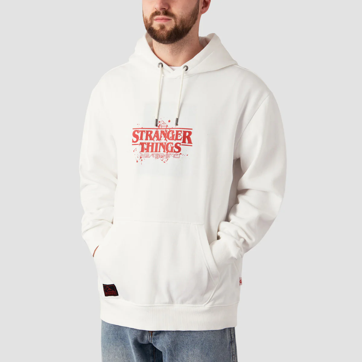 Quiksilver x Stranger Things Official Logo Pullover Hoodie White - Image 2