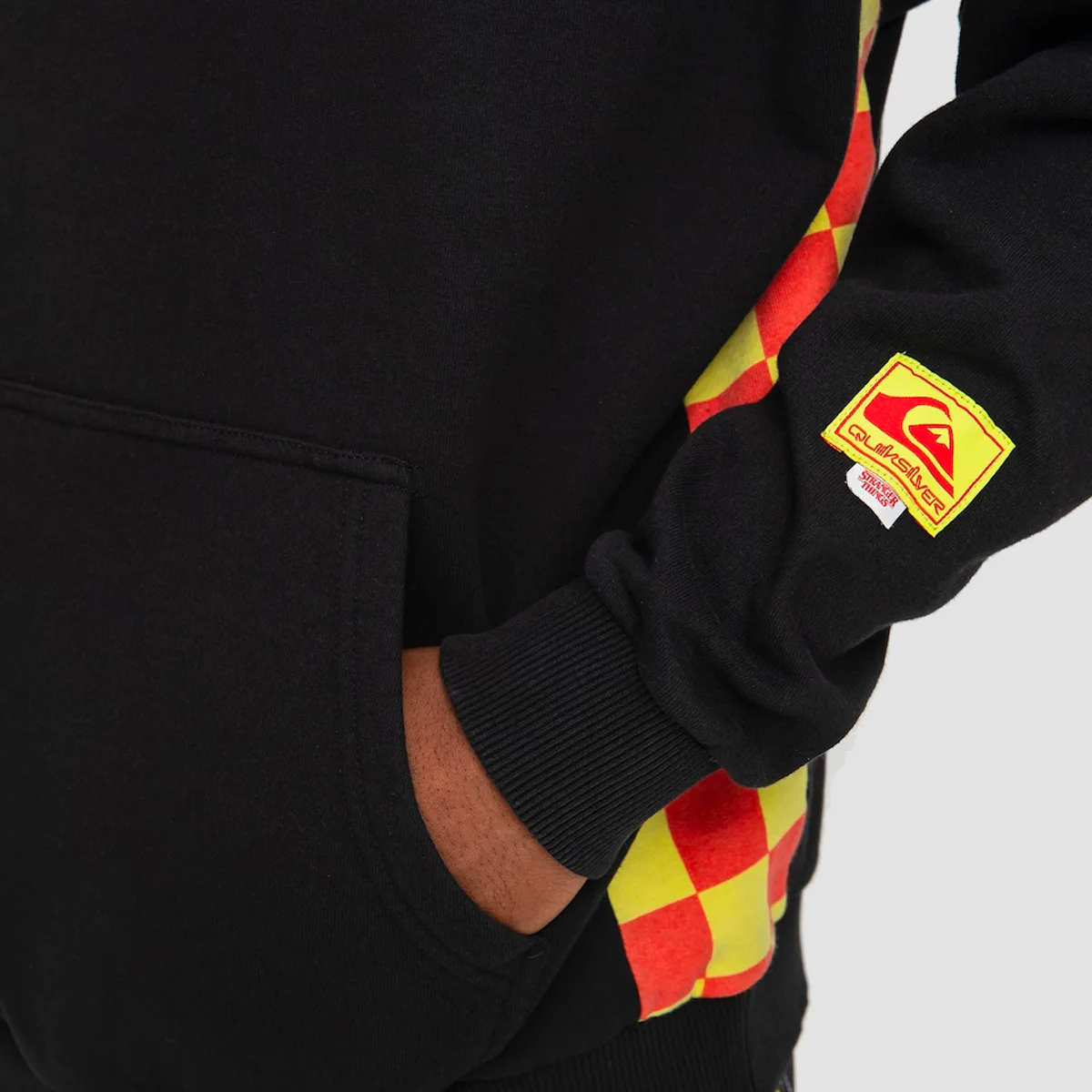 Quiksilver x Stranger Things Surfer Boy Checker Pullover Hoodie Black - Image 4