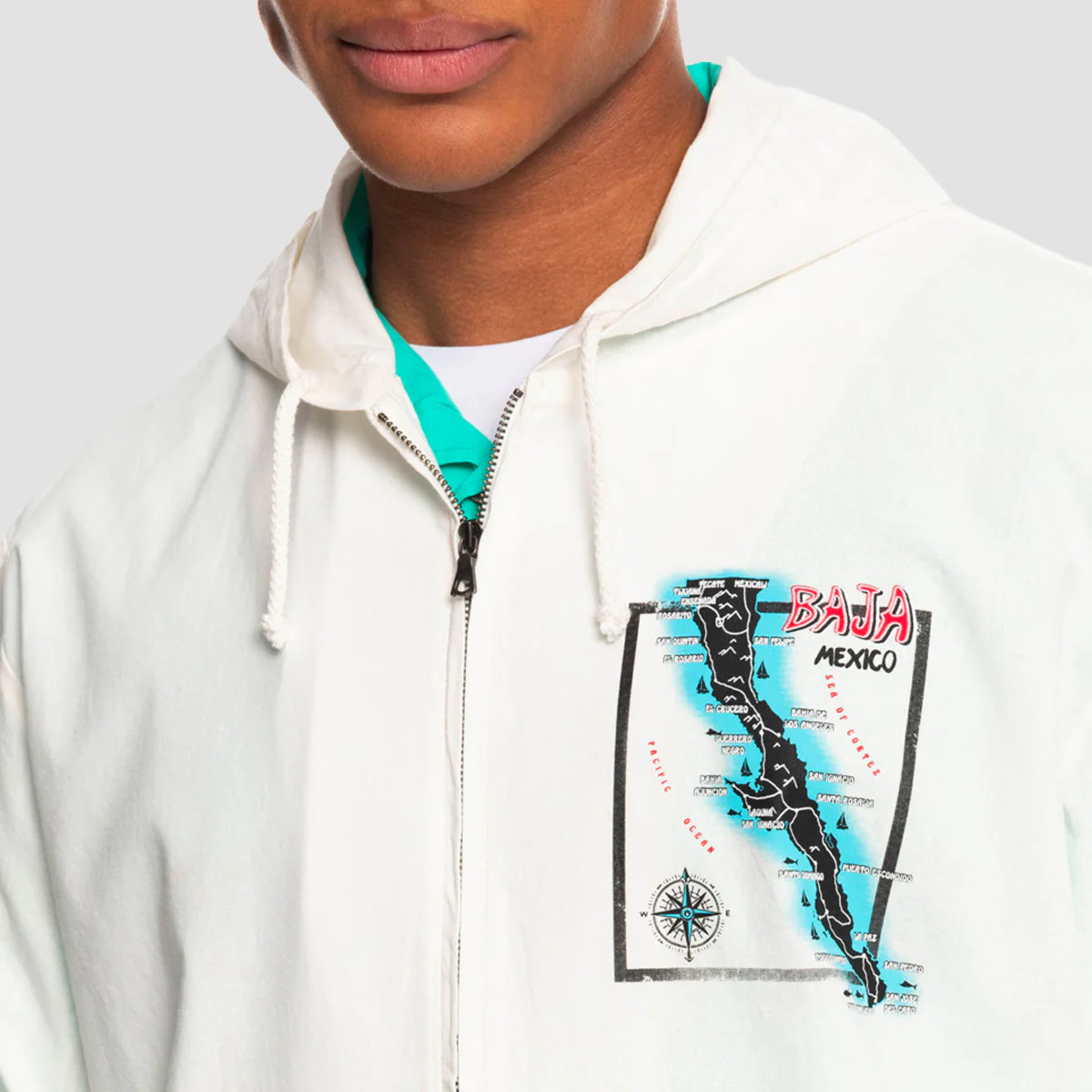 Quiksilver x Stranger Things The Baja Lightweight Jacket White - Image 4