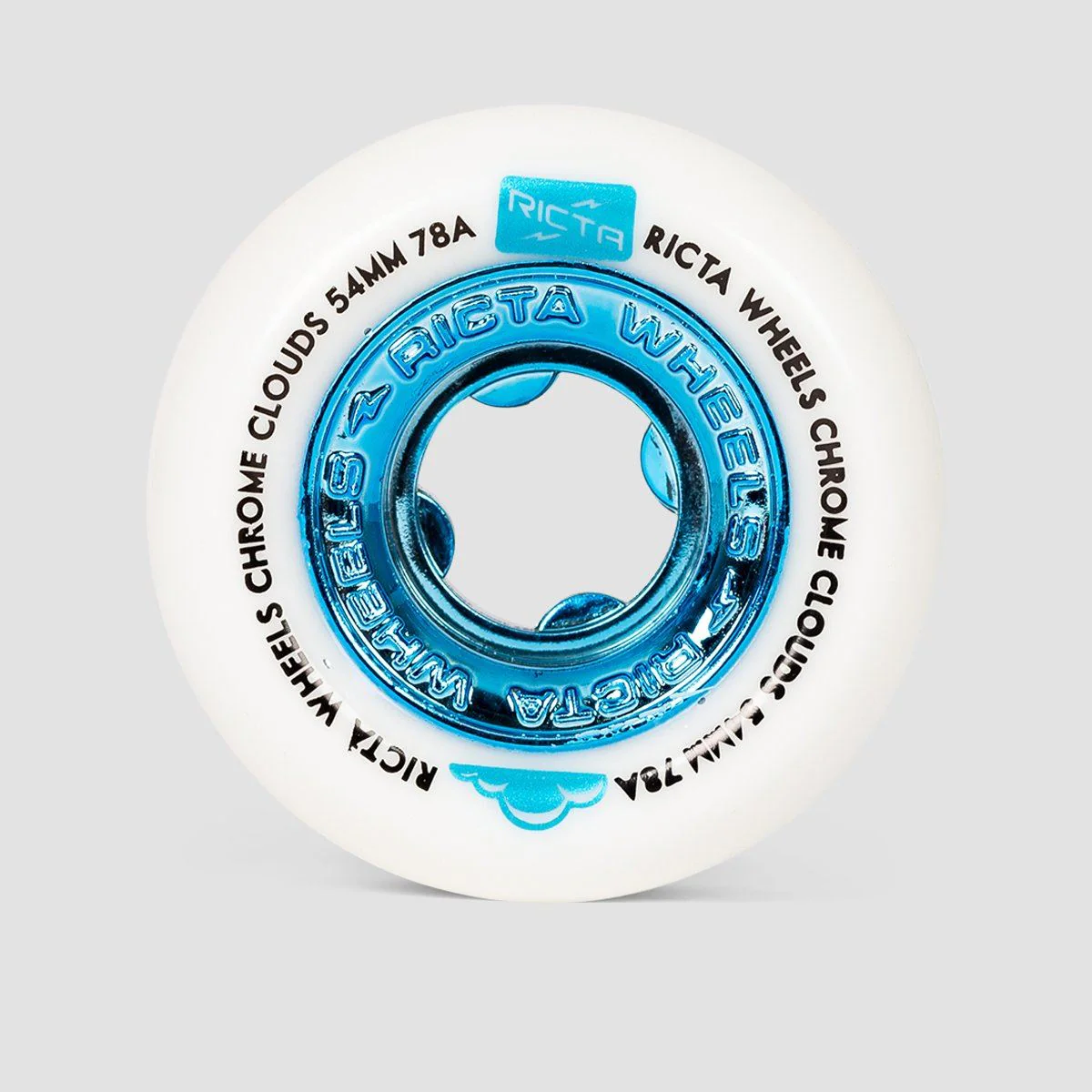 Ricta Chrome Clouds 78a Skateboard Wheels Blue 54mm - Image 2