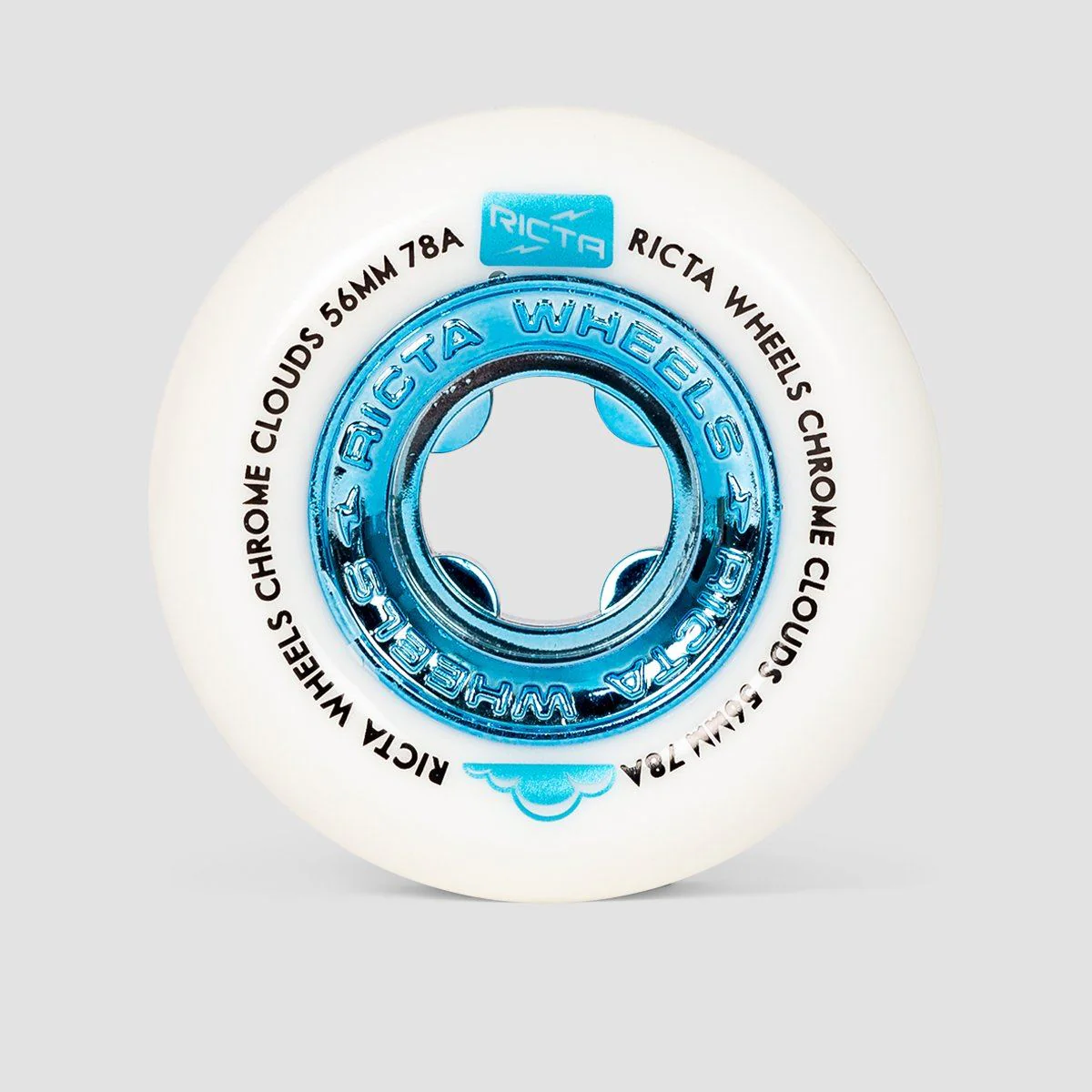 Ricta Chrome Clouds 78a Skateboard Wheels Blue 56mm - Image 2