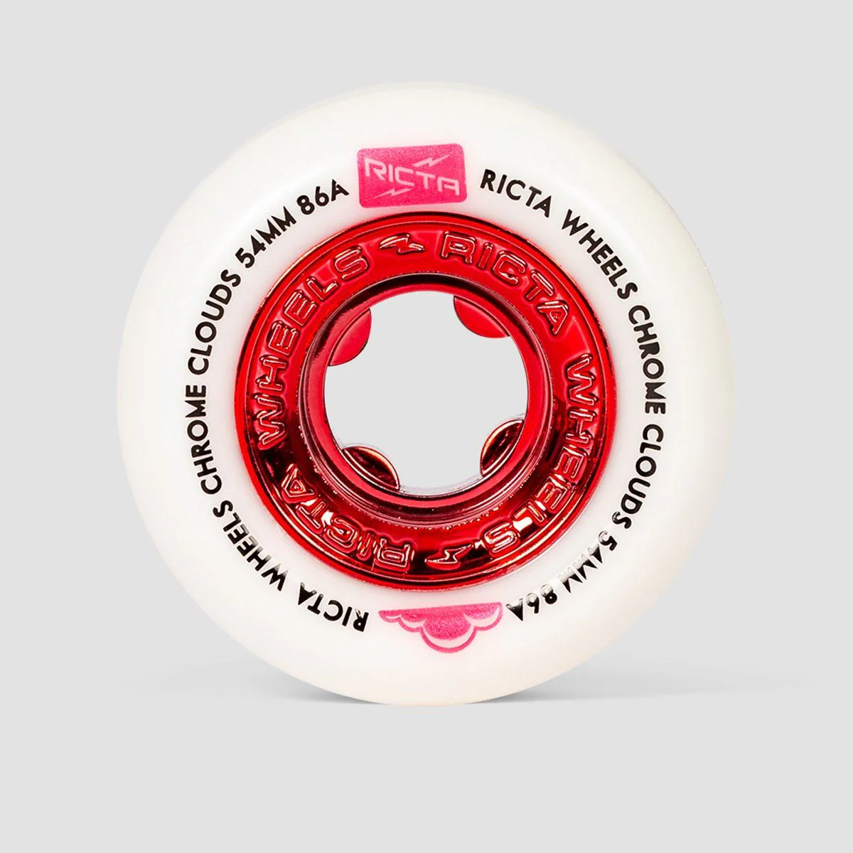 Ricta Chrome Clouds 86a Skateboard Wheels Red 54mm - Image 2