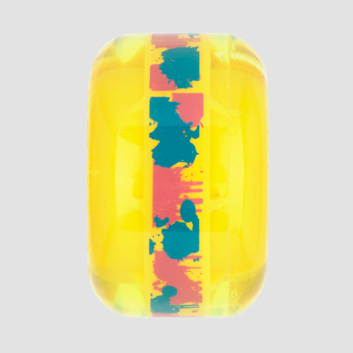 Ricta Clear Splatter Clouds Skateboard Wheels Camo Yellow 54mm - Image 2