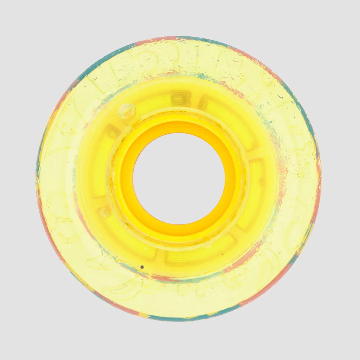 Ricta Clear Splatter Clouds Skateboard Wheels Camo Yellow 54mm - Image 3