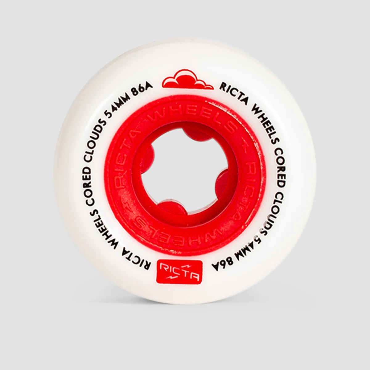 Ricta Cored Clouds 86a Skateboard Wheels Red 54mm - Image 2