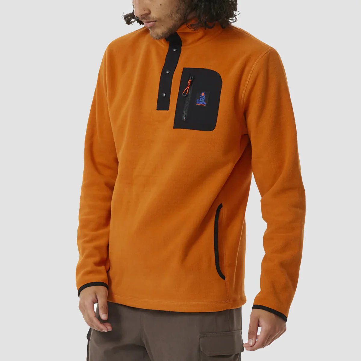 Rip Curl Anti Series Search Polar Fleece Sweatshirt Orange Amber - Image 2