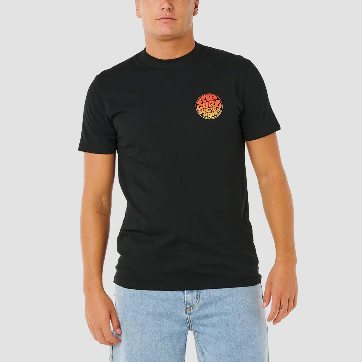 Rip Curl Wettie Passage Icon T-Shirt Black - Image 2