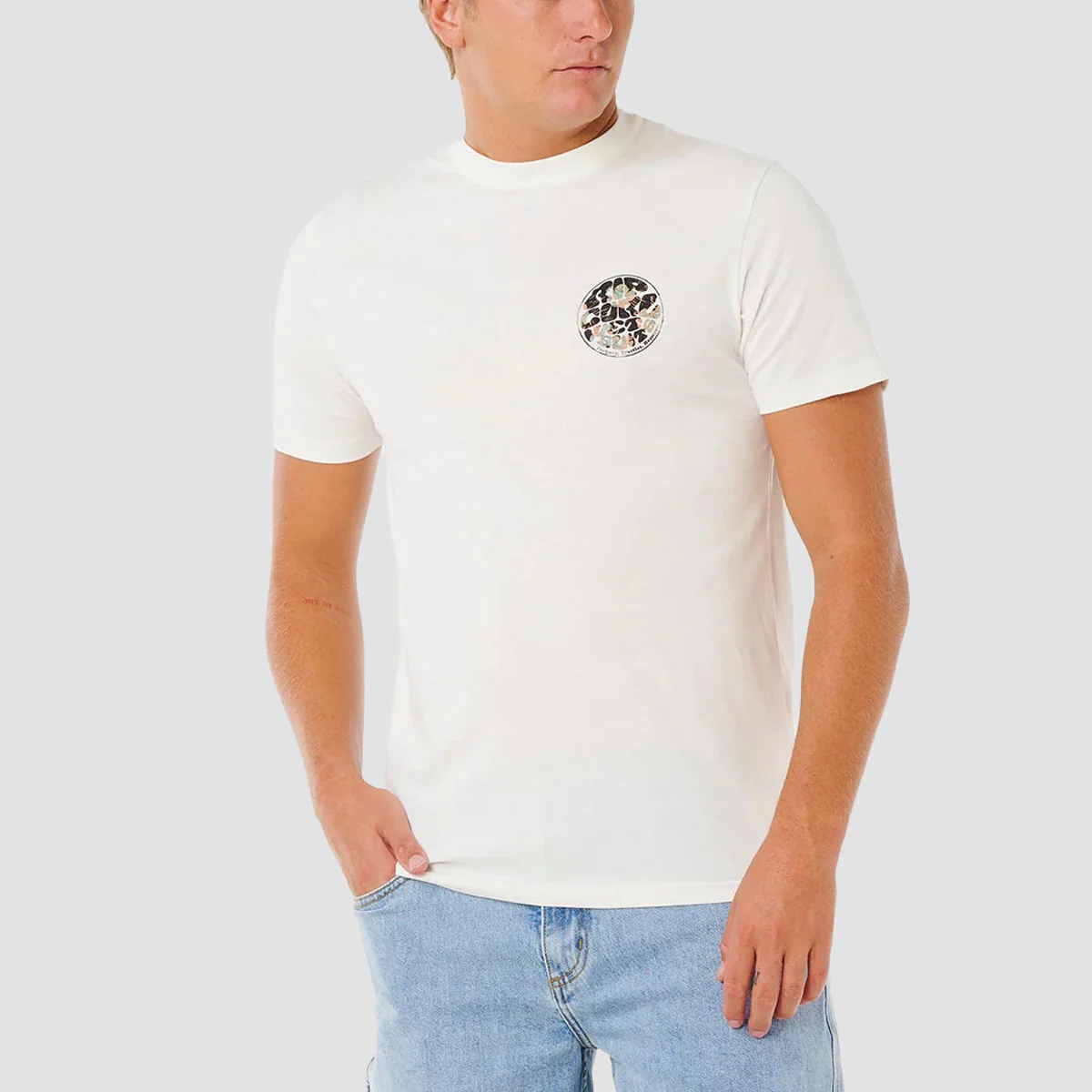 Rip Curl Wettie Passage Icon T-Shirt Bone - Image 2