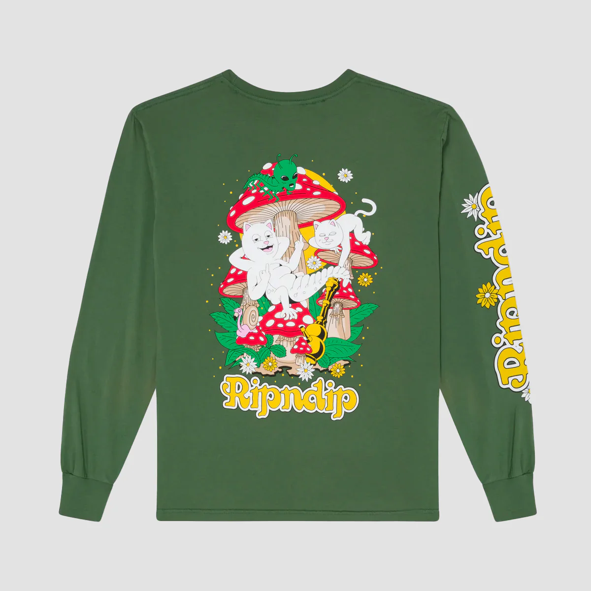 Ripndip Caterpiller Garden Longsleeve T-Shirt Olive