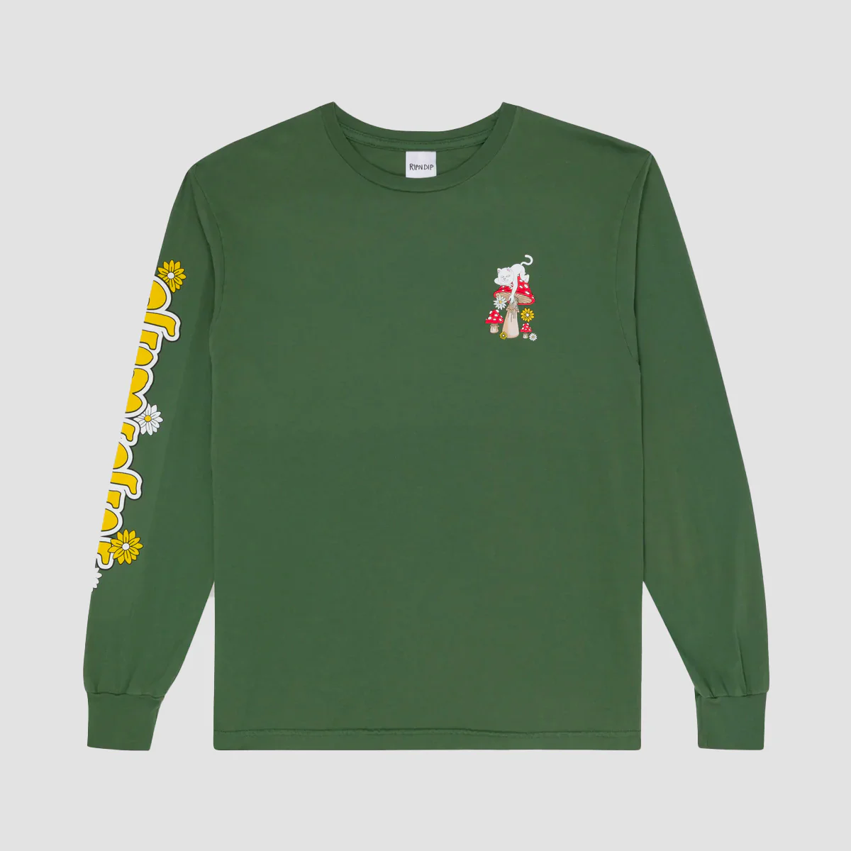 Ripndip Caterpiller Garden Longsleeve T-Shirt Olive - Image 2