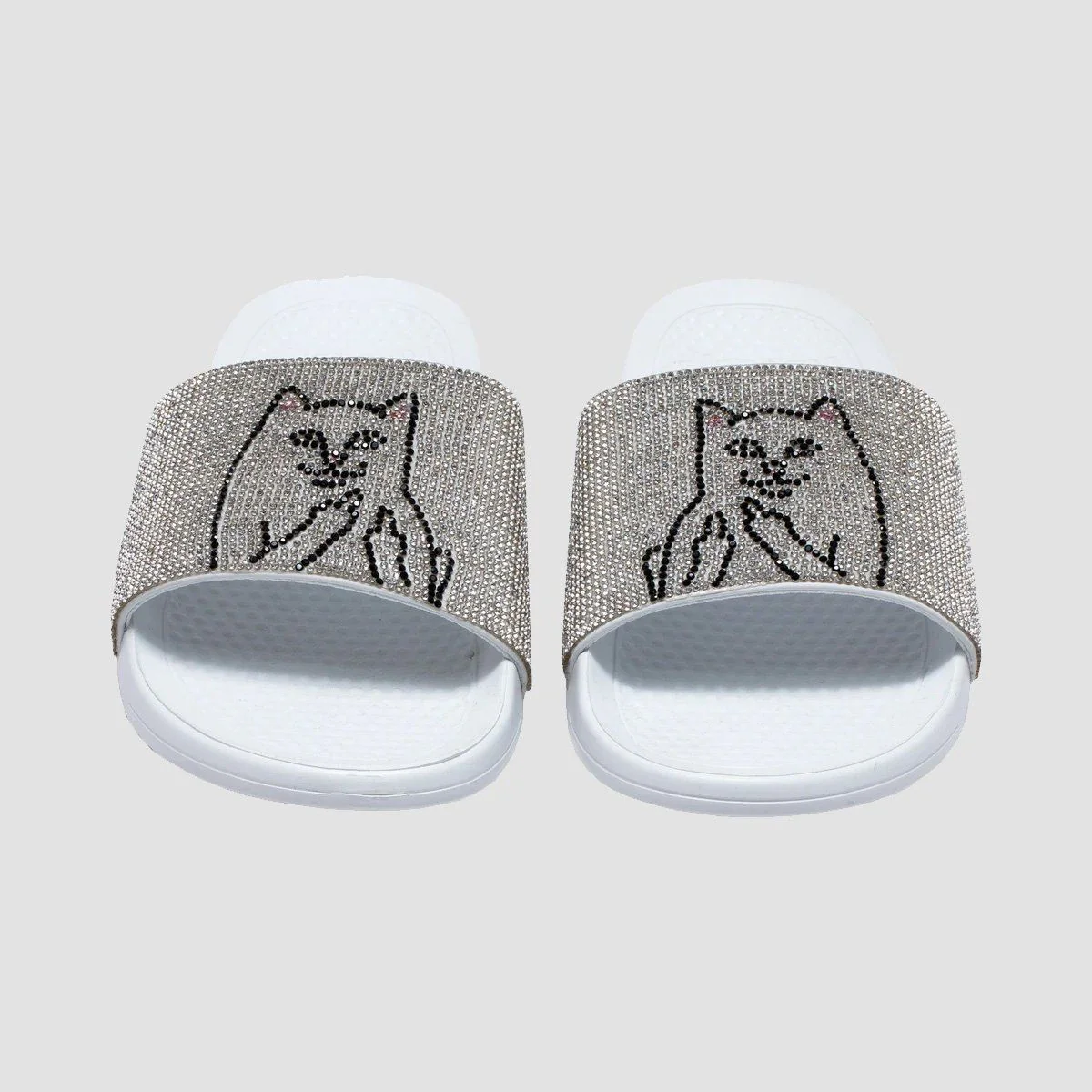 Ripndip Lord Nermal Rhinestone Slides White - Image 2