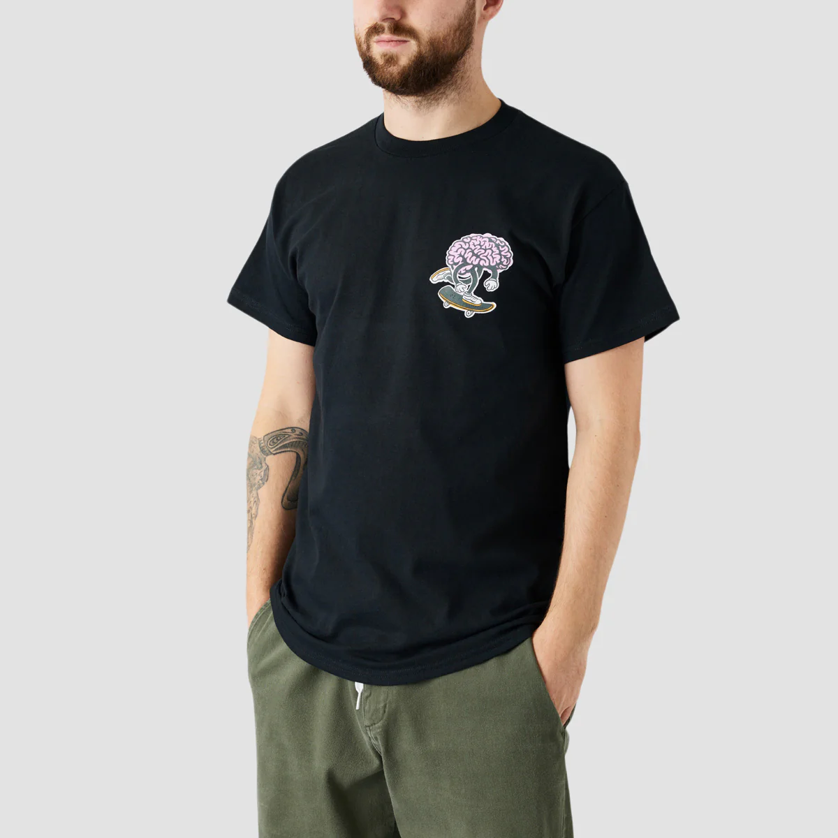Brain Drain Brain Push T-Shirt Black - Image 2