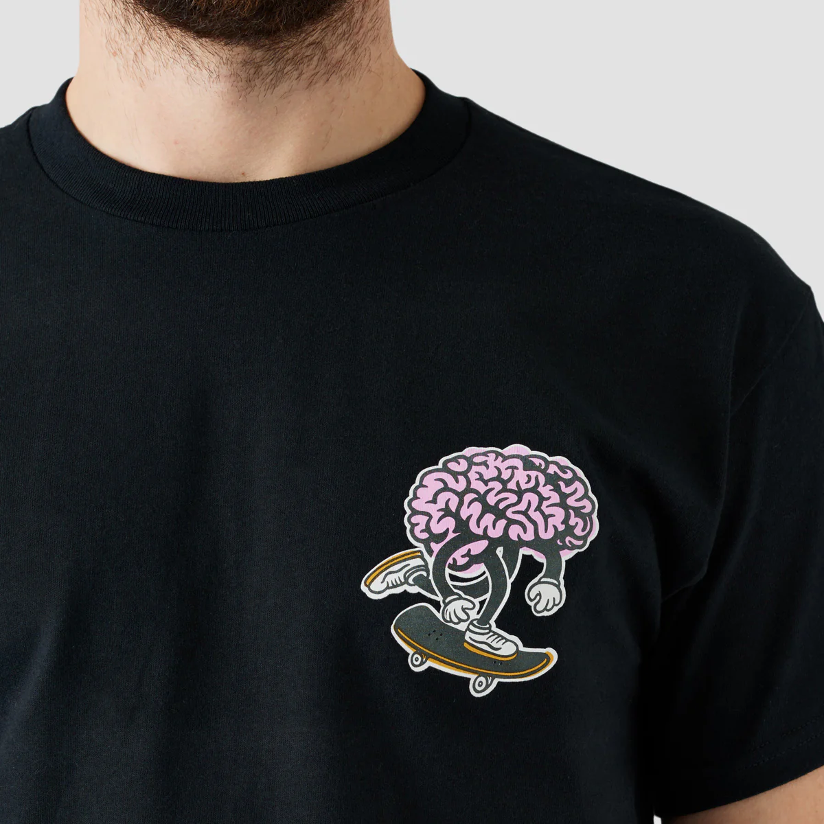Brain Drain Brain Push T-Shirt Black - Image 3