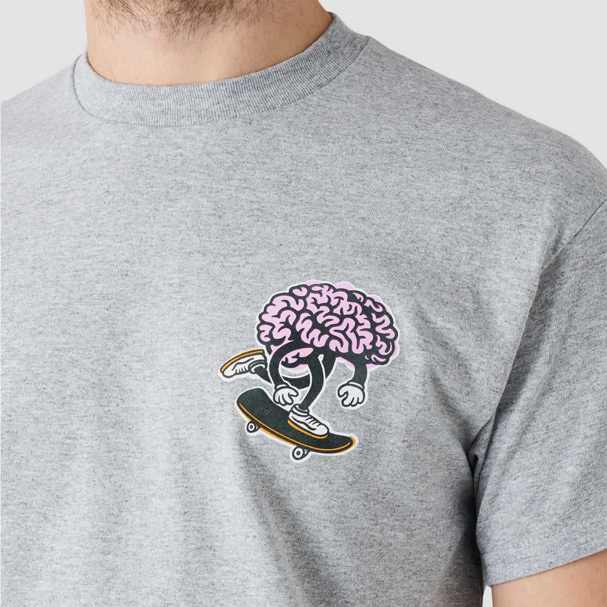 Brain Drain Brain Push T-Shirt Grey - Image 3