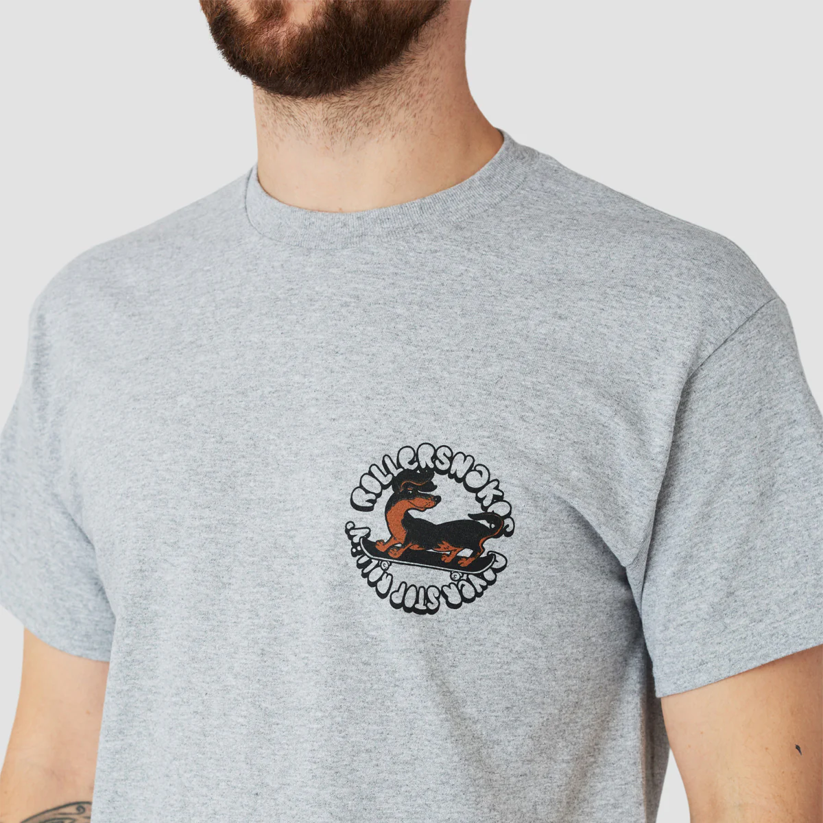 Rollersnakes Leo T-Shirt Grey - Image 3