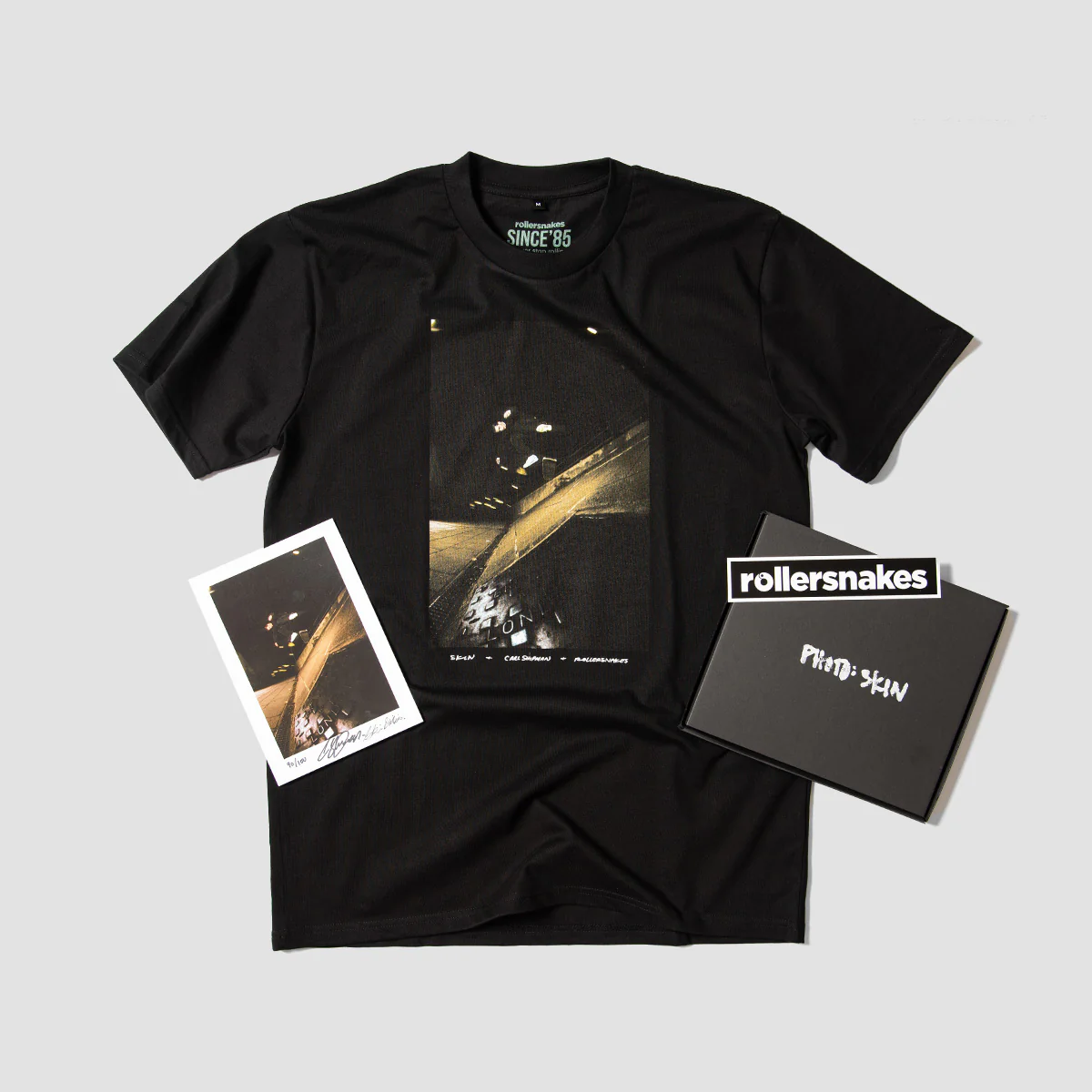 Rollersnakes Skin x Shipman Premium Organic T-Shirt And Print Box Set Black