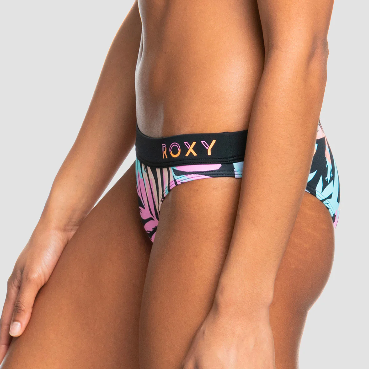 Roxy Active Bikini Bottoms Anthracite Zebra Jungle - Womens - Image 2
