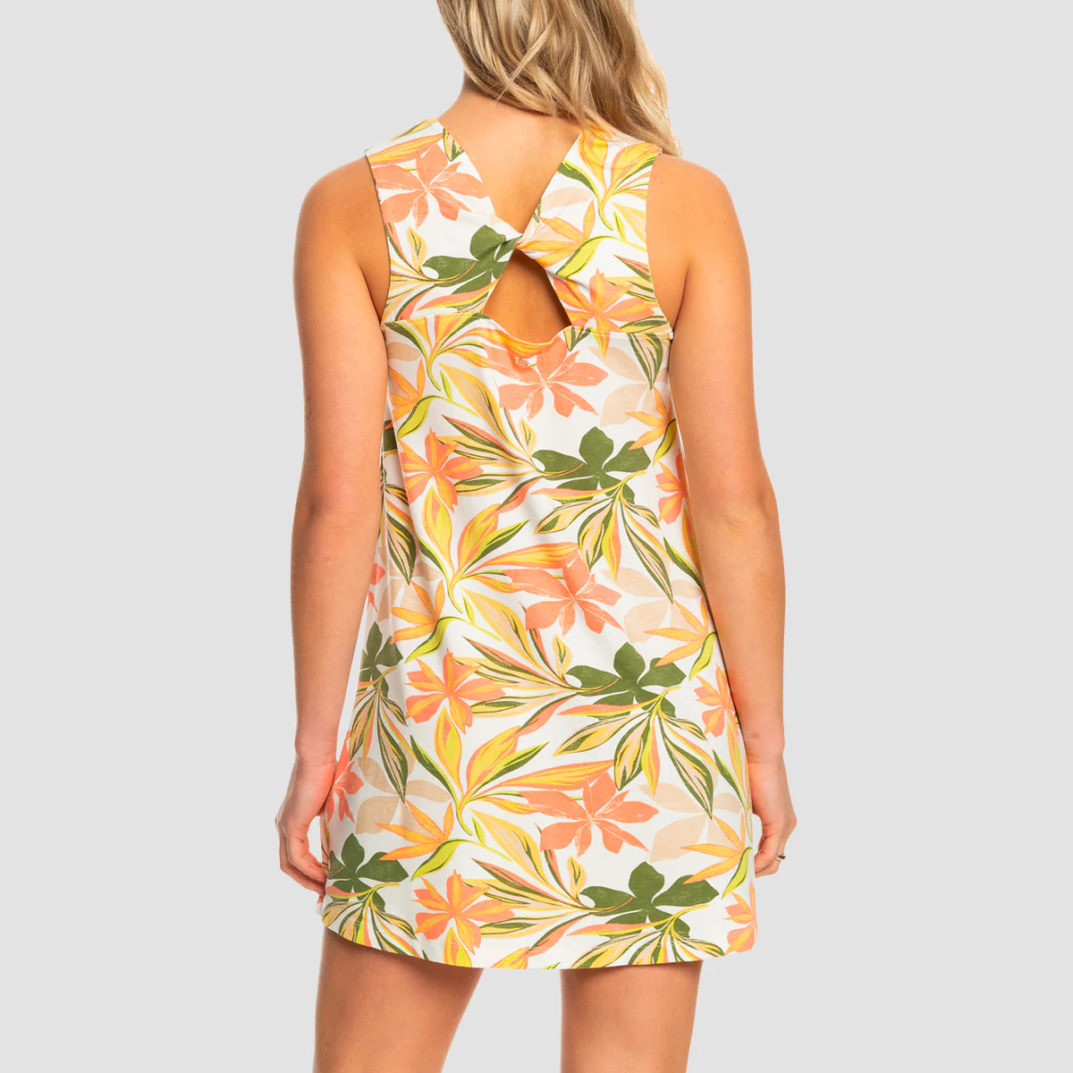 Roxy At The Sandbar High Neck Dress Snow White Subtly Salty Multi - Womens - Image 2