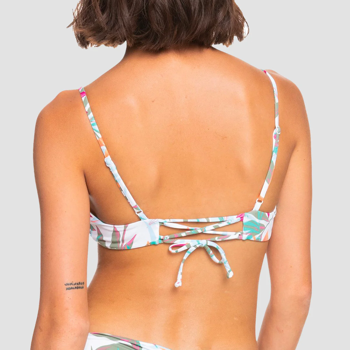 Roxy Beach Classics Athletic Triangle Bikini Top Bright White Floral Of Paradis - Womens - Image 3