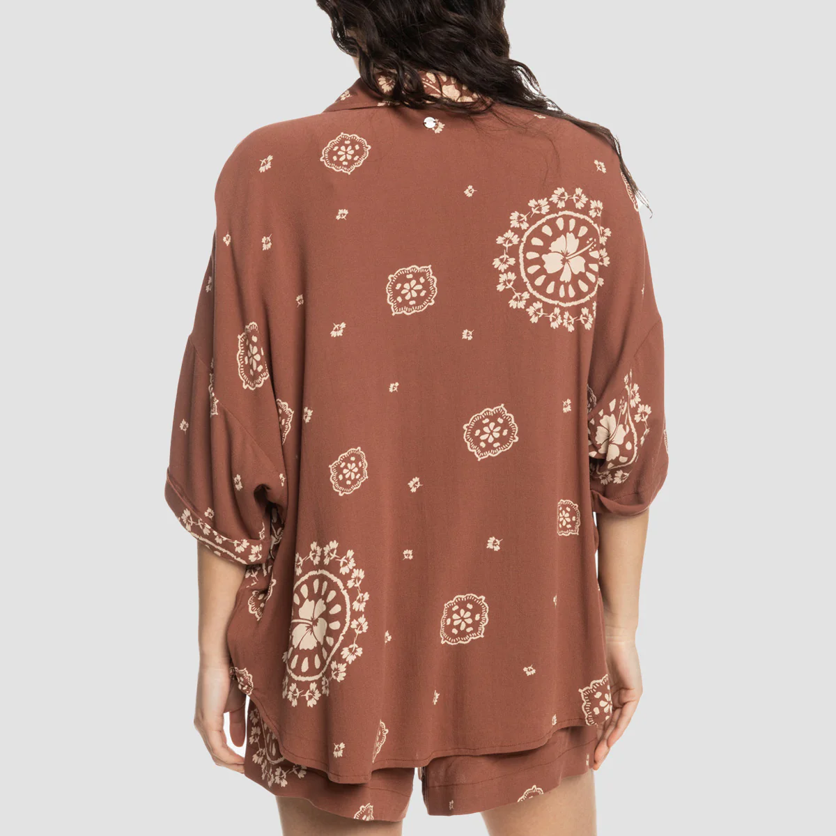 Roxy Beach Nostalgia Short Sleeve Shirt Root Beer Bacan Bandana - Womens - Image 2