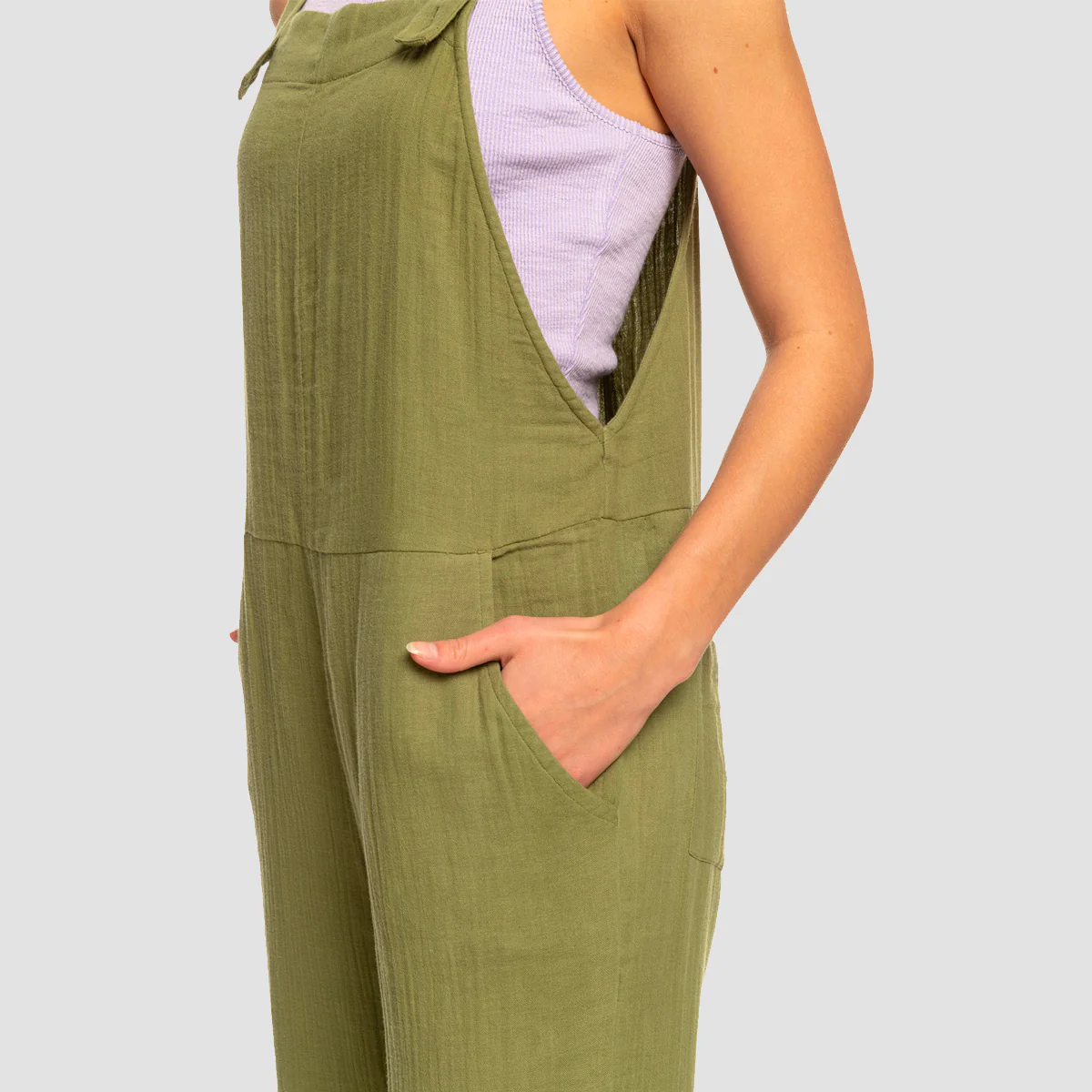 Roxy Beachside Love Strappy Jumpsuit Loden Green - Womens - Image 5