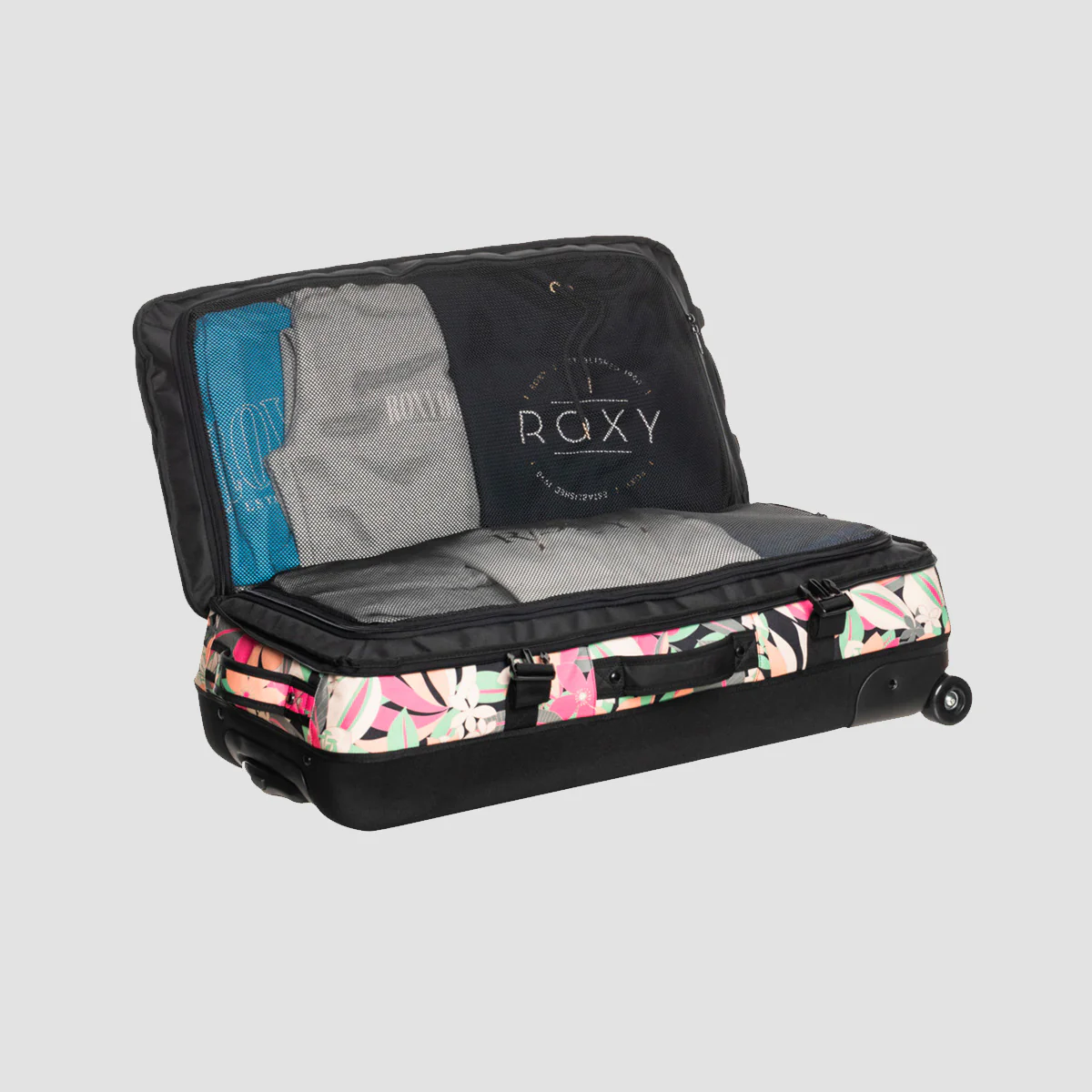 Roxy Big Souvenir 82.5L Wheelie Suitcase Anthracite Palm Song Axs - Womens - Image 4