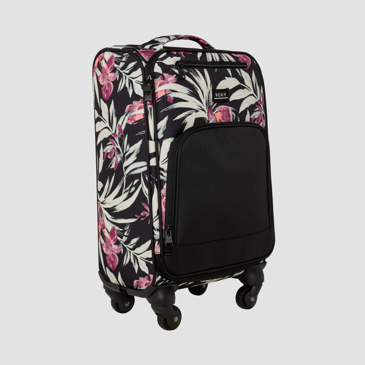 Roxy Cabin Island 32L Wheelie Suitcase Anthracite Wind Swept Floral - Womens