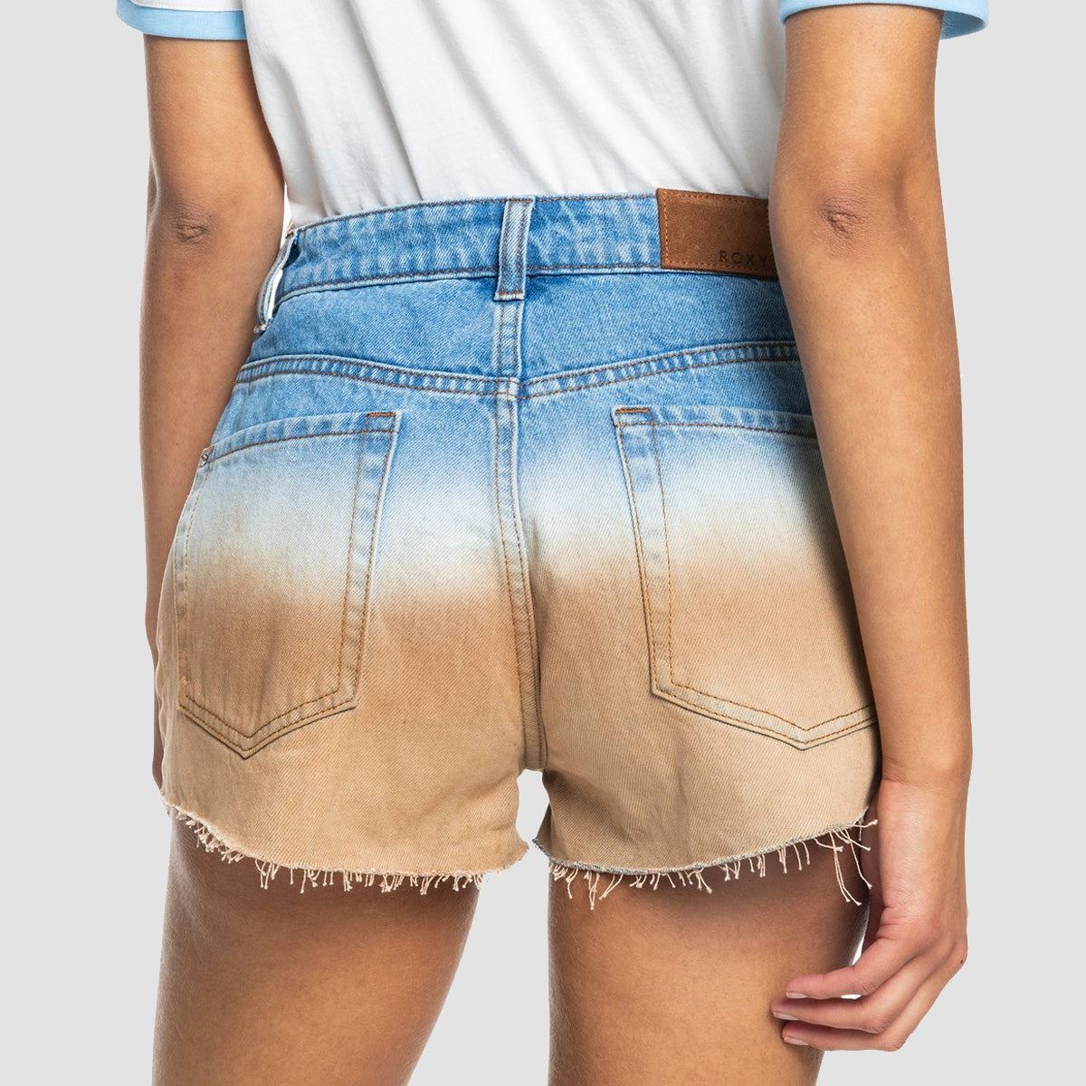 Roxy Call Me Now Denim Shorts Cool Blue Toast Denim Degreade - Womens - Image 2