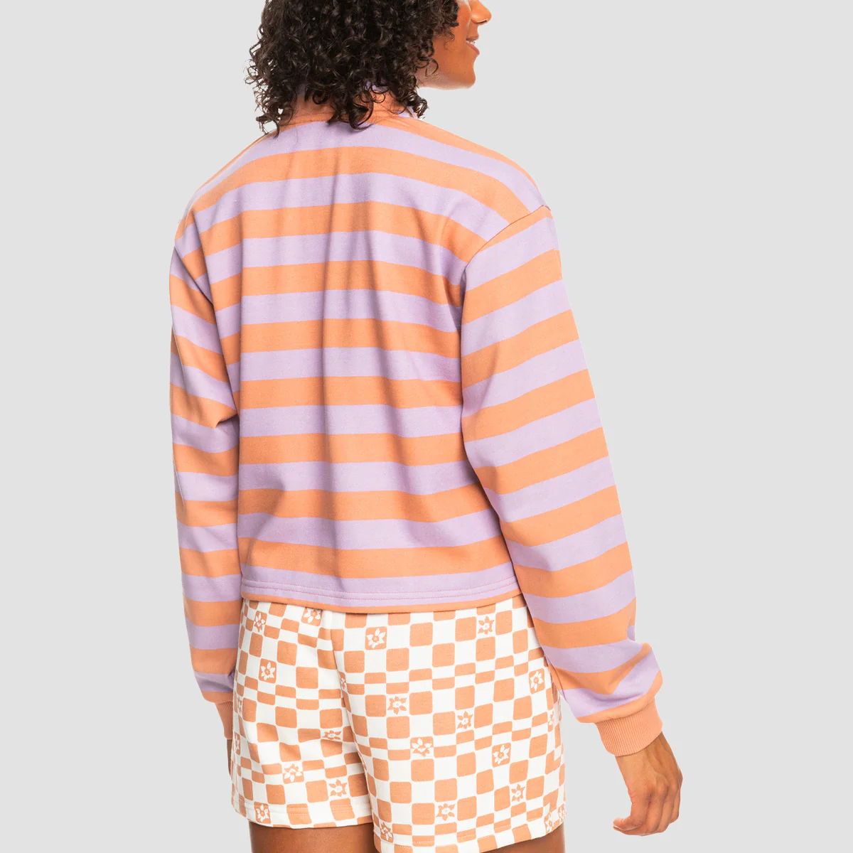 Roxy Carefree Vibe Half Zip Sweatshirt Cork Sunray Stripe Stripe - Womens - Image 2