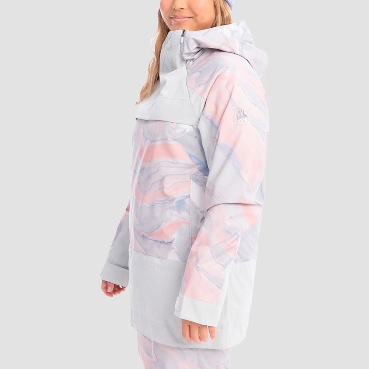 Roxy Chloe Kim Pullover Snow Jacket Grey Violet Marble - Womens - Image 2