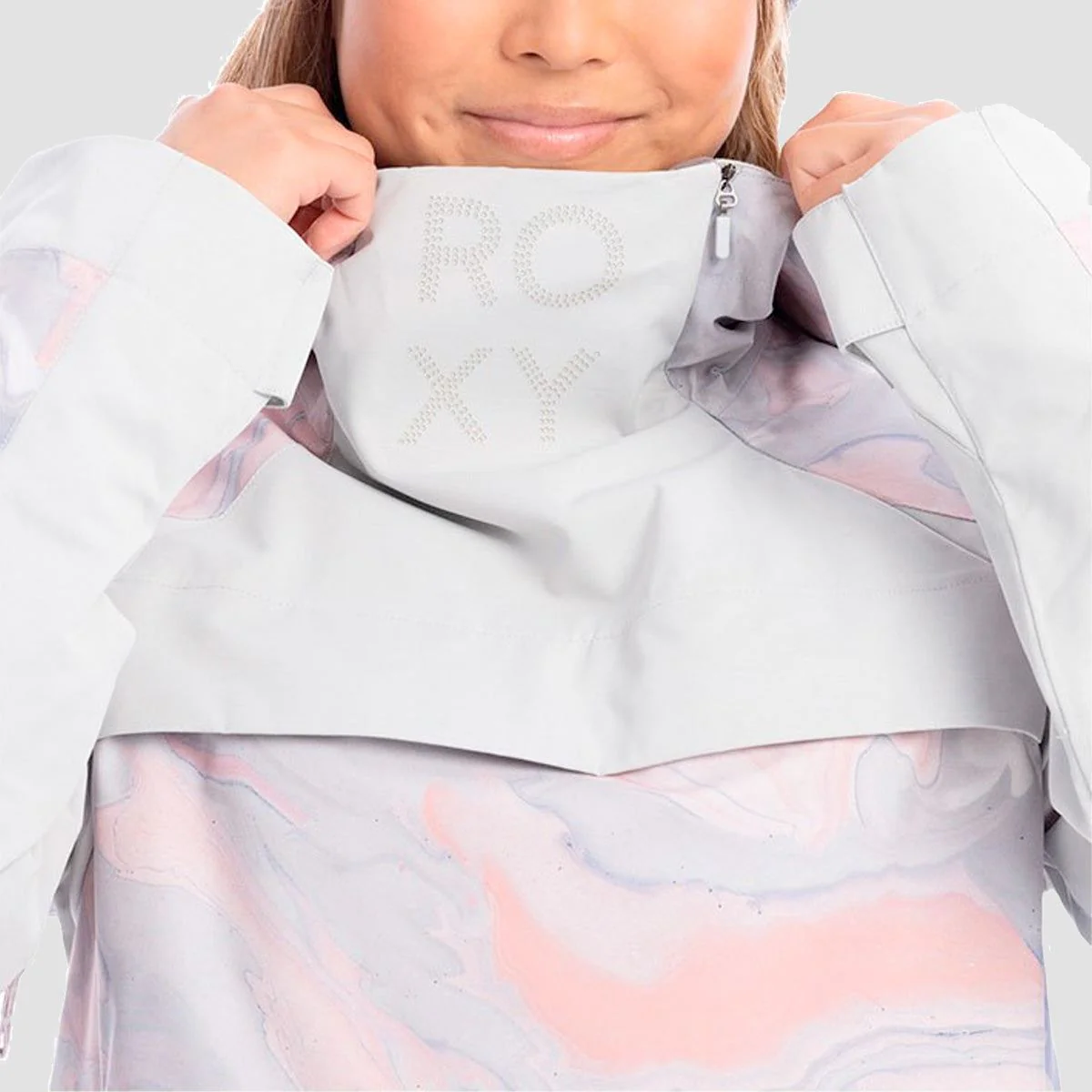Roxy Chloe Kim Pullover Snow Jacket Grey Violet Marble - Womens - Image 4