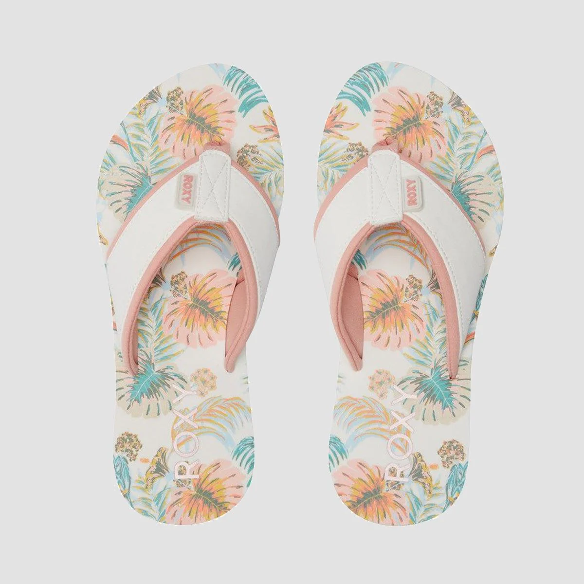 Roxy Coastin Print Sandals White/Pink - Womens - Image 2