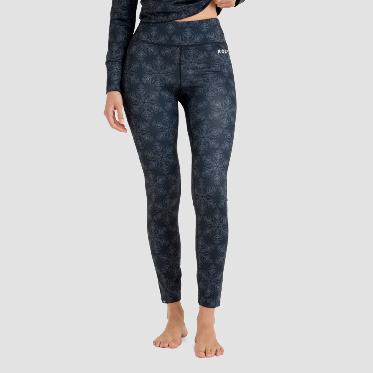 Roxy Daybreak Brushed Baselayer Pants True Black Snowflakes - Womens