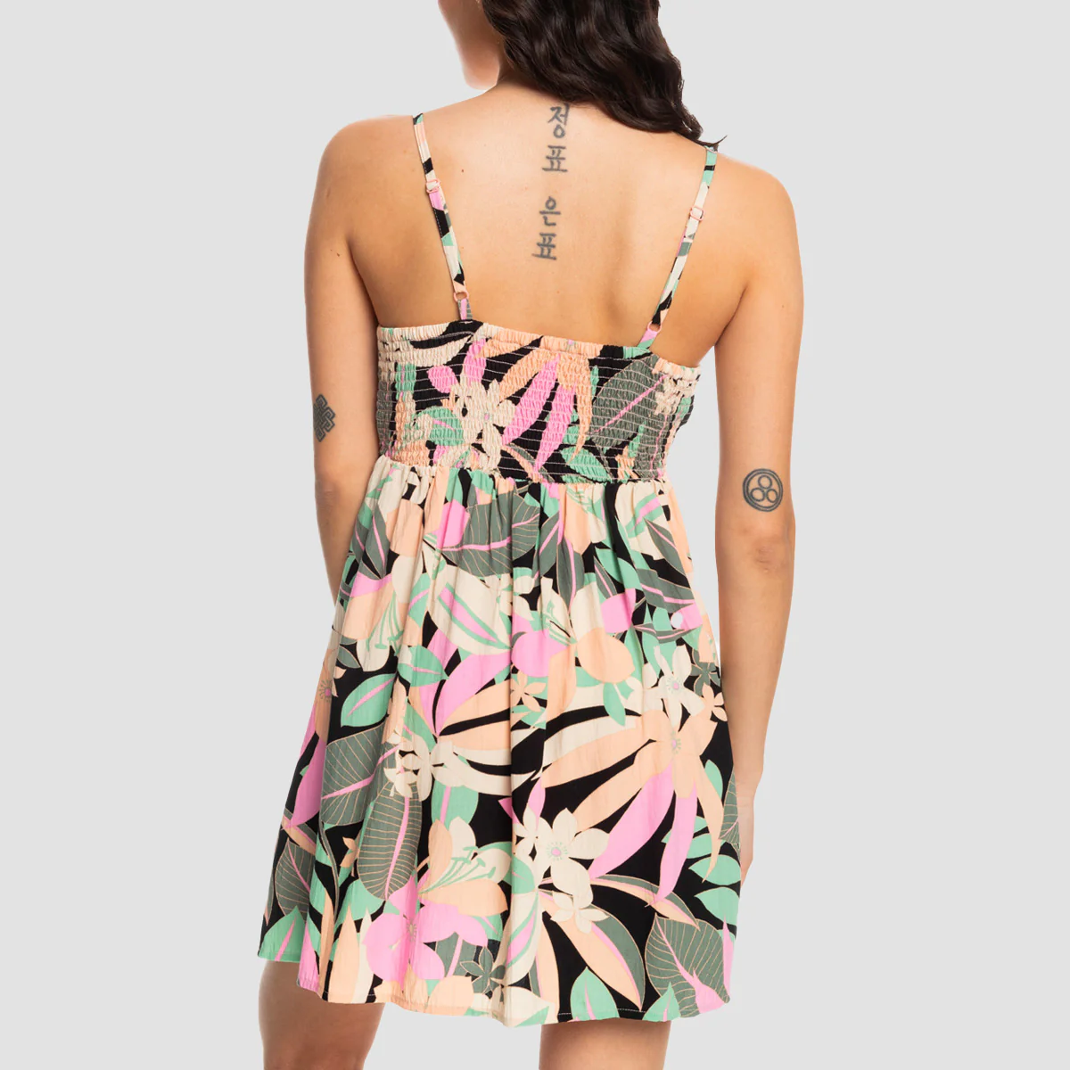Roxy Evening Glow Again Mini Dress Anthracite Palm Song - Womens - Image 2
