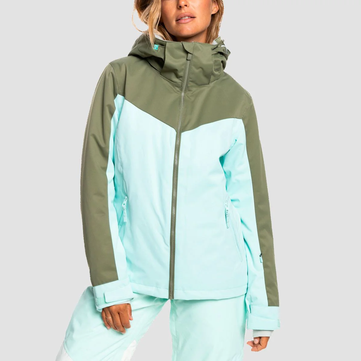 Roxy Free Jet Block 10K Snow Jacket Fair Aqua - Womens - Image 2