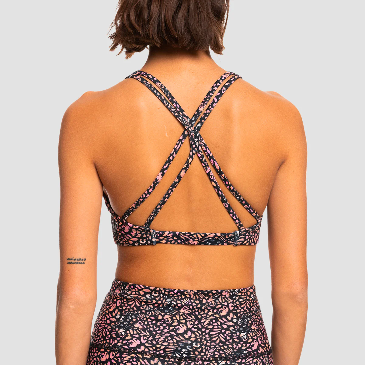 Roxy Heart Into It Sports Bra Anthracite Animal Dust - Womens - Image 2