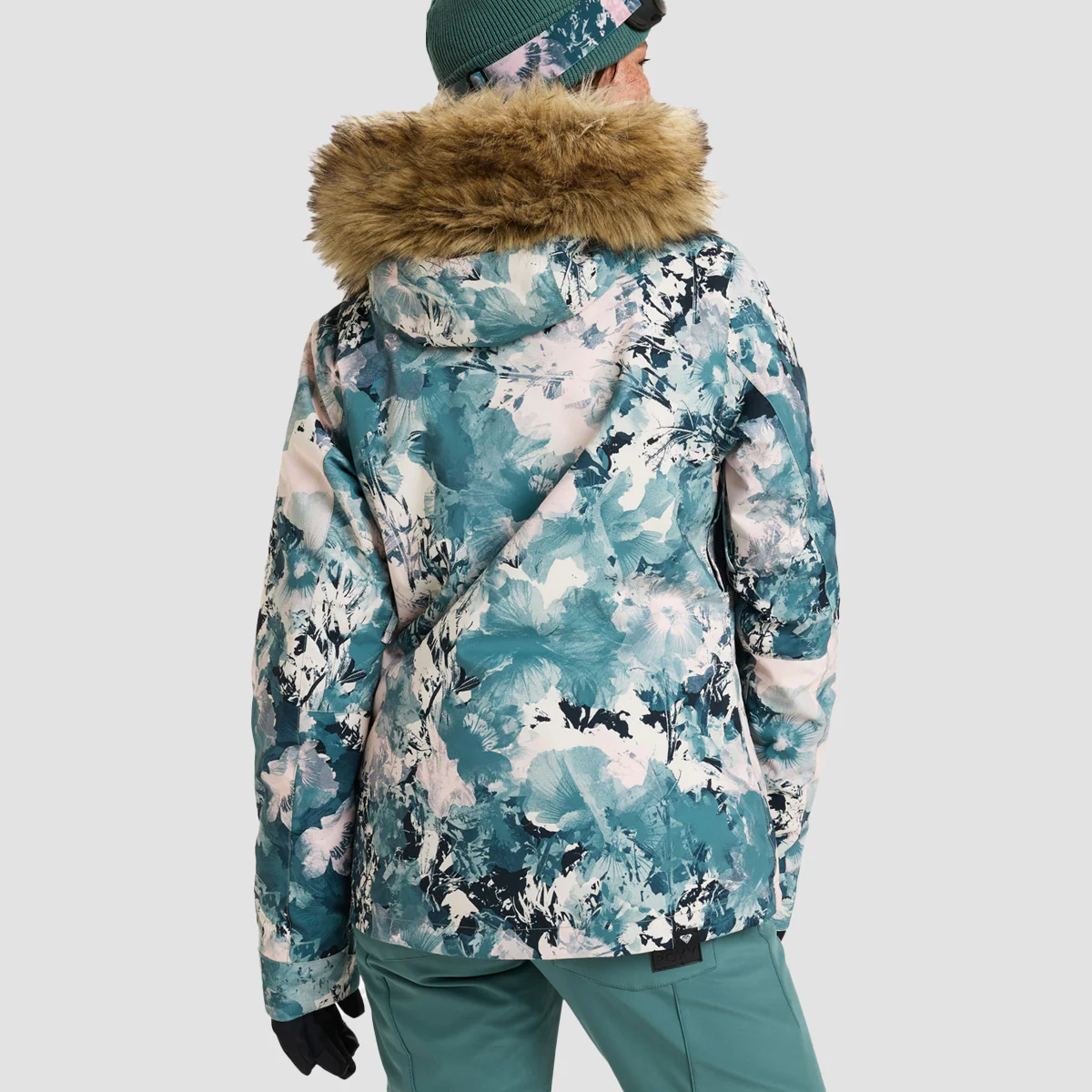 Roxy Jet Ski 10K Snow Jacket Sea Pine Dreamy Picture - Womens - Image 2