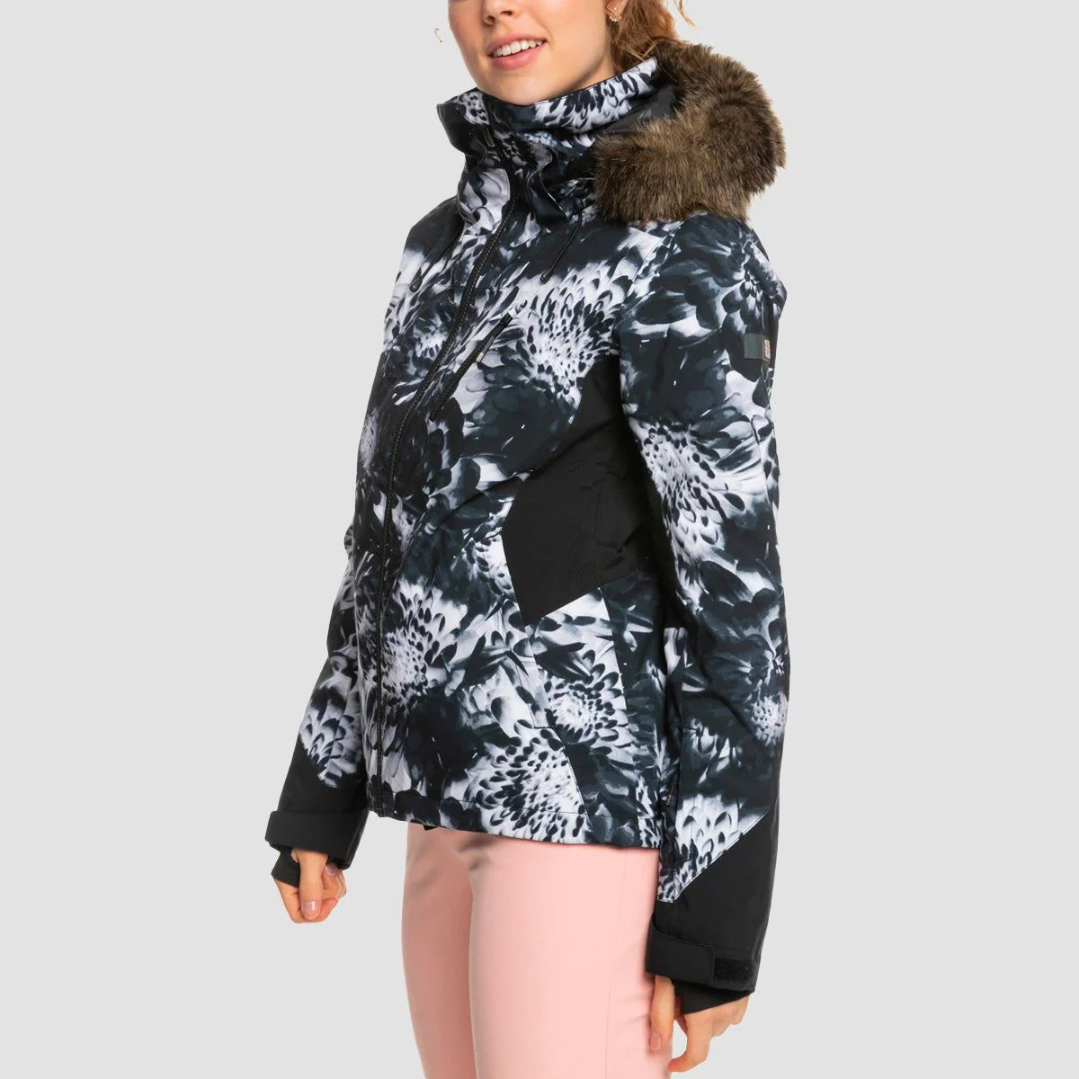 Roxy Jet Ski Premium 15K Snow Jacket True Black Future Flower - Womens - Image 2