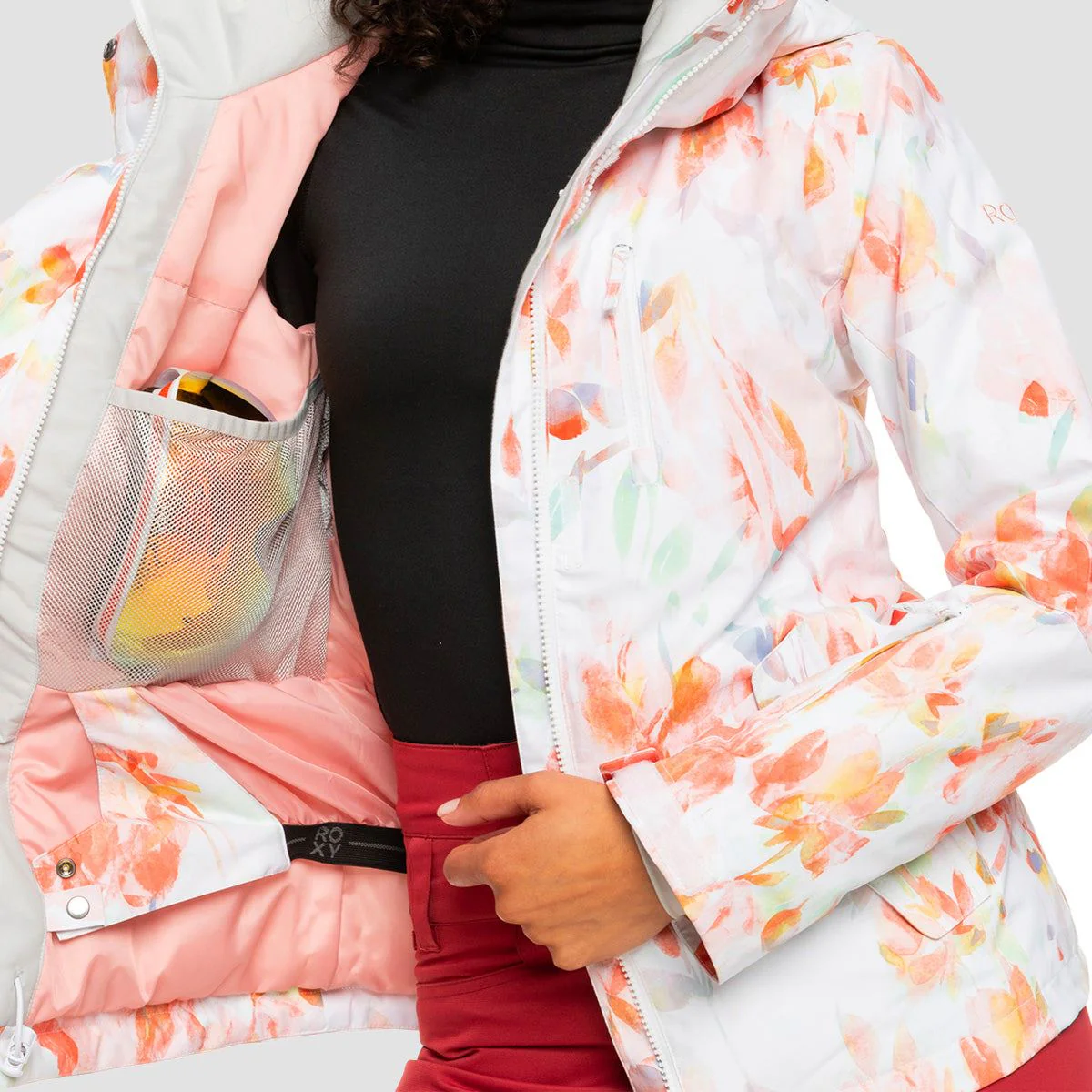 Roxy Jetty 10K Snow Jacket Bright White Tenderness - Womens - Image 2