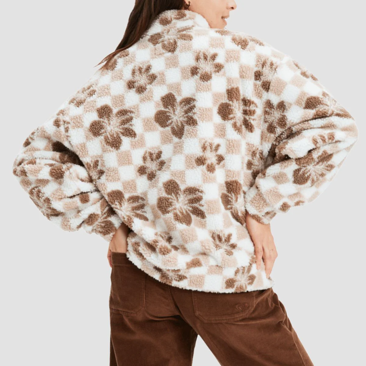 Roxy Jive Talking Bonded Pullover Jacket Egret Hibi Square - Womens - Image 2