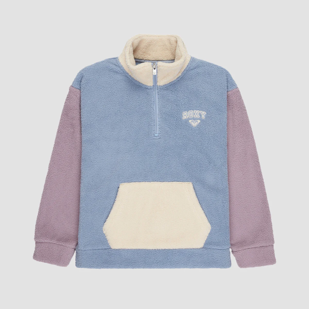 Roxy Lazy Weekend Half Zip Fleece Sweatshirt Blue Blizzard - Girls