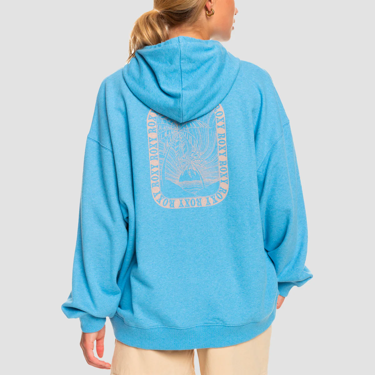 Roxy Lights Out Pullover Hoodie Azure Blue - Womens - Image 2