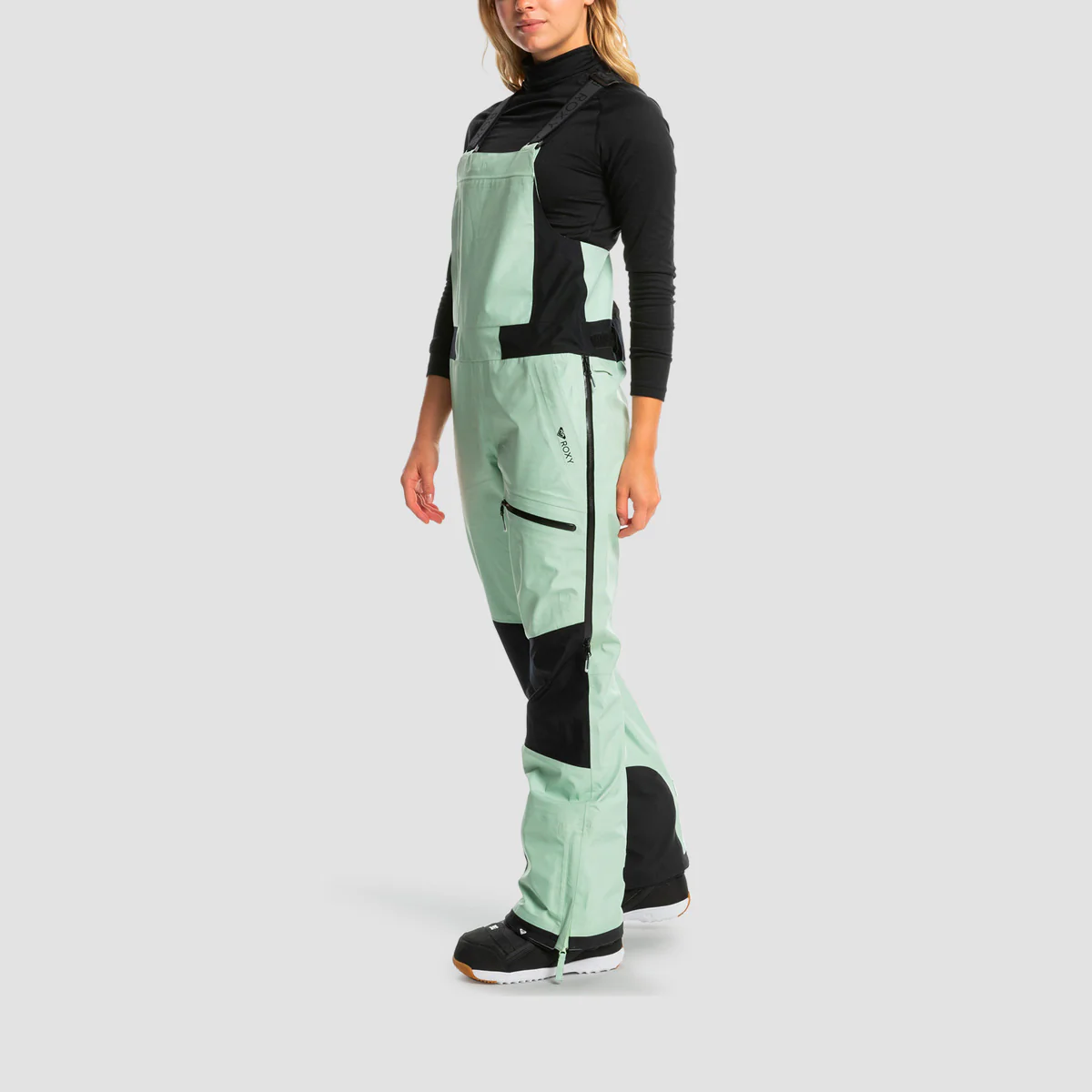 Roxy Lunalite 3L Snow Bib Pants Cameo Green - Womens - Image 2