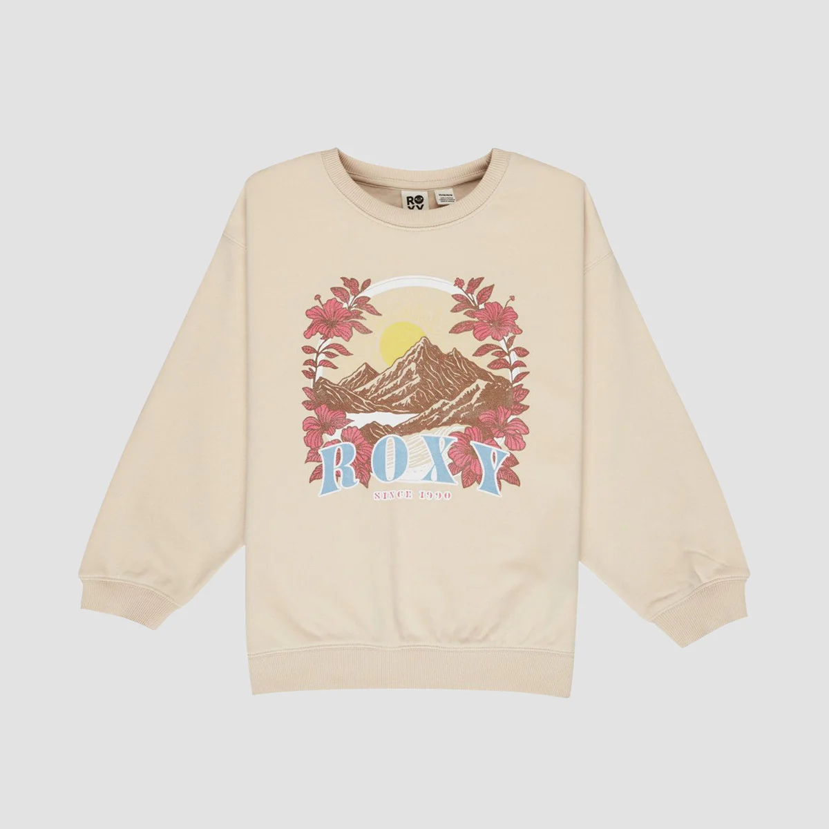 Roxy Morning Hike Brushed Crew Sweatshirt Parchment - Girls