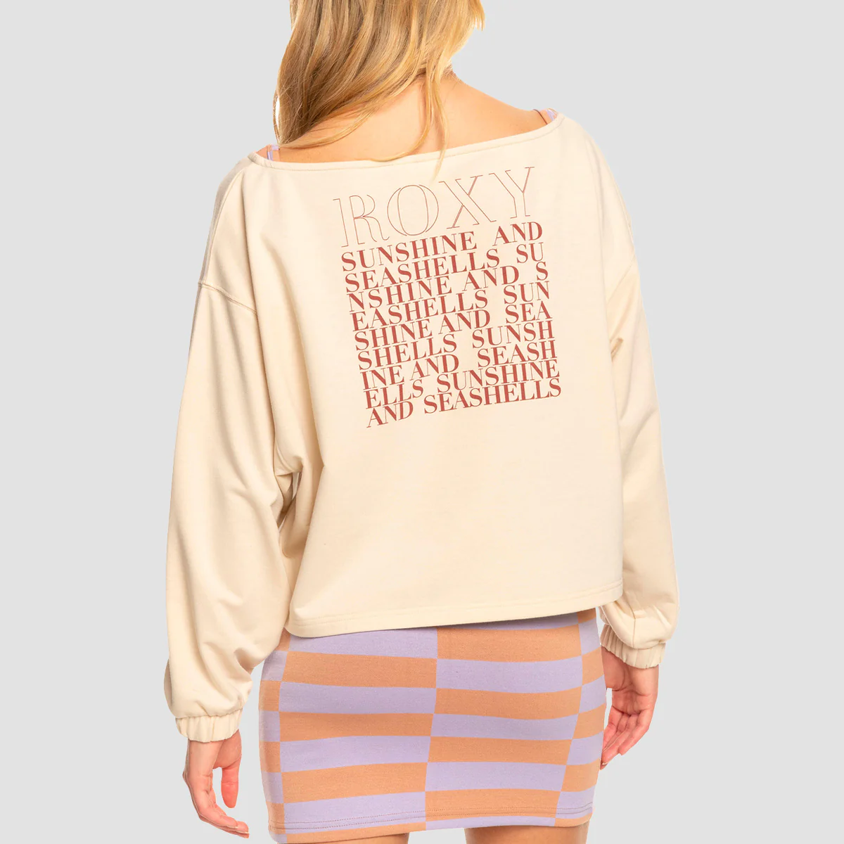 Roxy Next Set Slouchy Crew Sweat Tapioca - Womens - Image 2