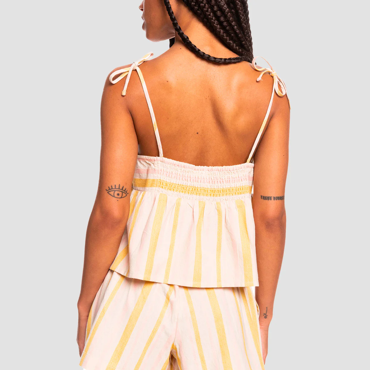 Roxy Open Eyes Strappy Top Tapioca Alla Stripe Verticale - Womens - Image 3