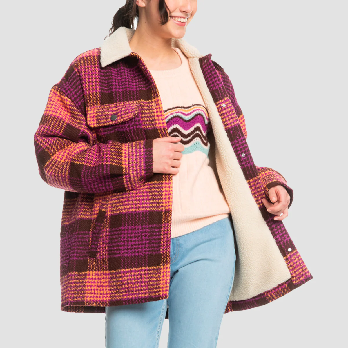 Roxy Passage Of Time Jacket Bitter Chocolate Hallo Plaid - Womens - Image 2