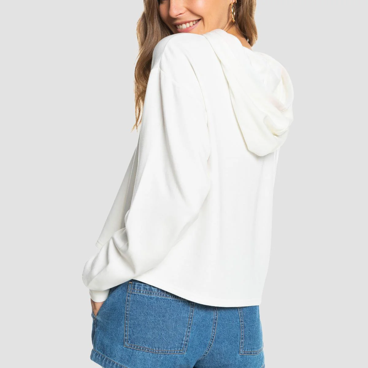 Roxy Surfin By Starlight Pullover Hoodie Snow White - Womens - Image 2