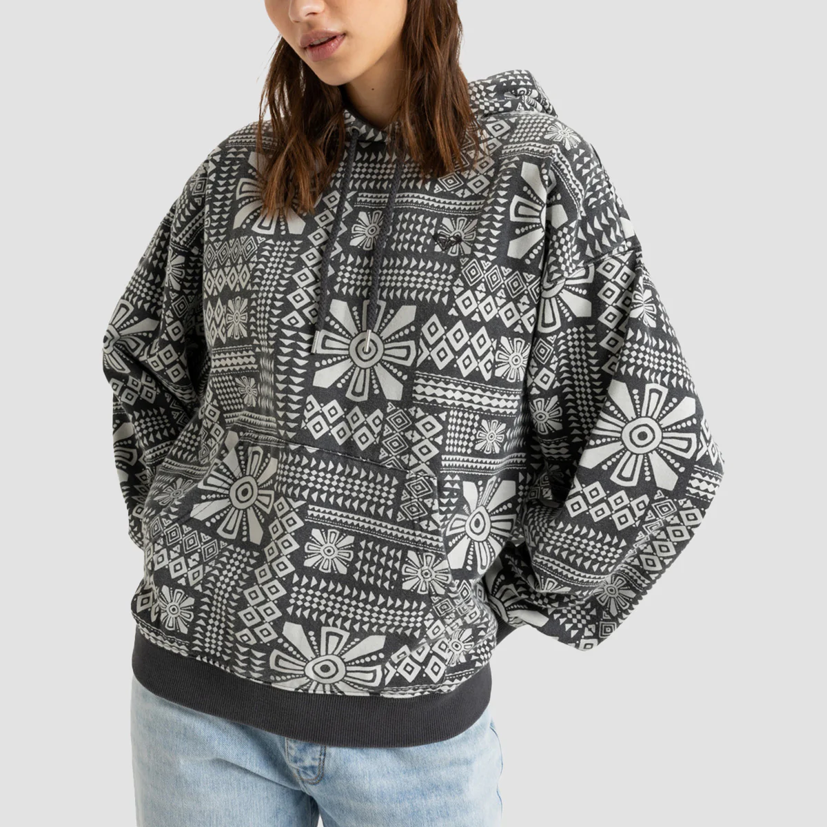 Roxy That Girl Beautiful Pullover Hoodie Phantom Mo Rockin vibe App - Womens - Image 2