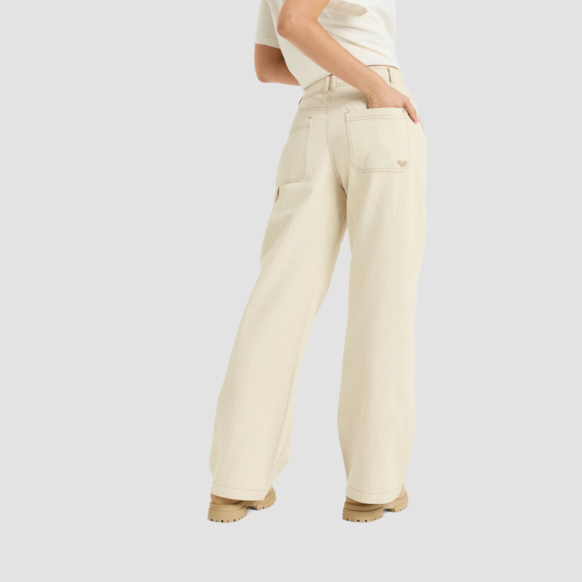 Roxy Vibrant Air Carpenter Trousers Parchment - Womens - Image 2